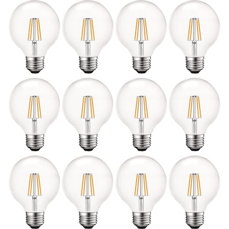Luxrite G25 LED Light Bulbs 5W (60W Equivalent) 550LM 2700K Warm White Dimmable E26 Base 12-Pack LR21619-12PK